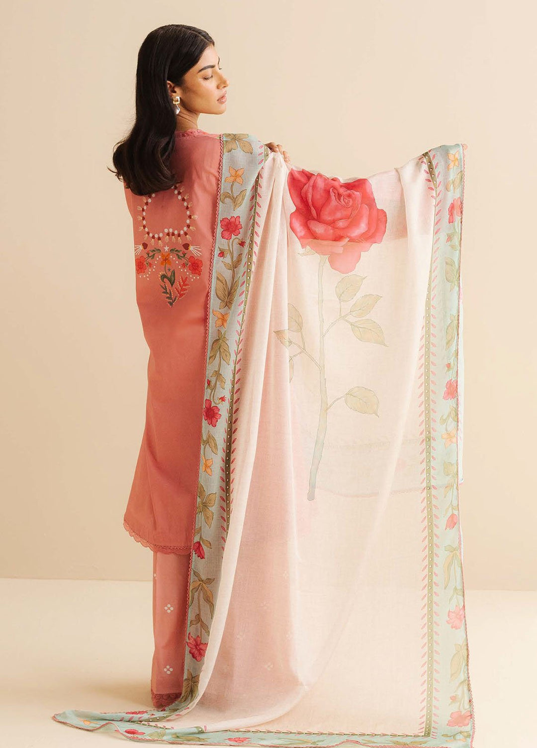 Coco by Zara Shahjahan Printed Lawn Suits Unstitched 3 Piece CZS25PDT Nyra 5 B - Summer Collection