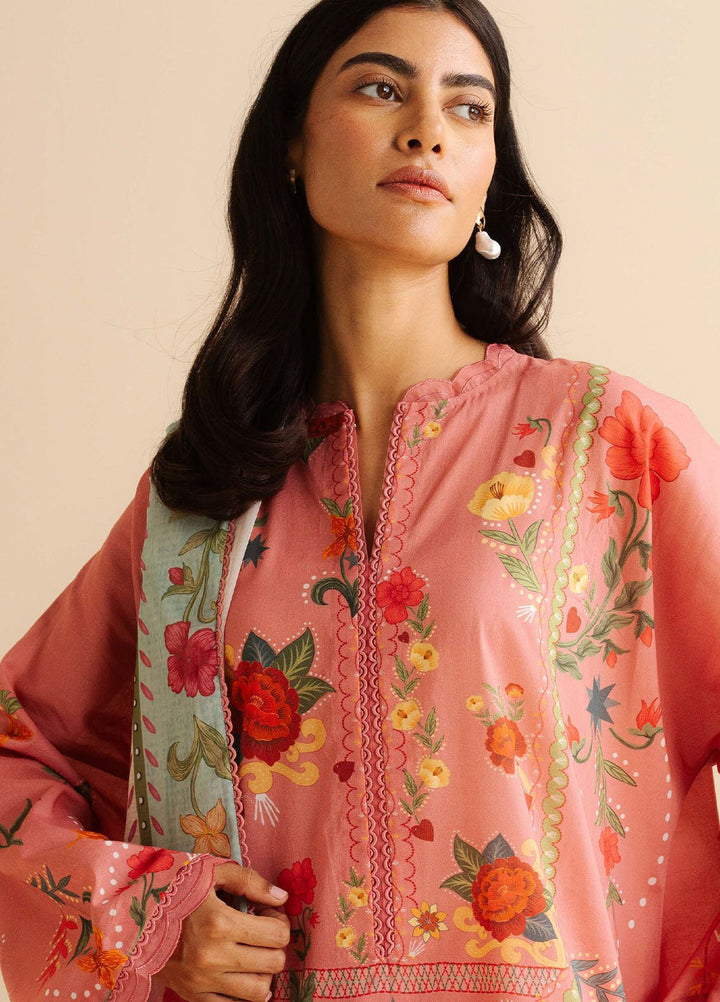 Coco by Zara Shahjahan Printed Lawn Suits Unstitched 3 Piece CZS25PDT Nyra 5 B - Summer Collection
