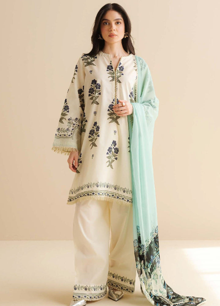 Coco by Zara Shahjahan Printed Lawn Suits Unstitched 3 Piece CZS25PDT Raya 2 B - Summer Collection