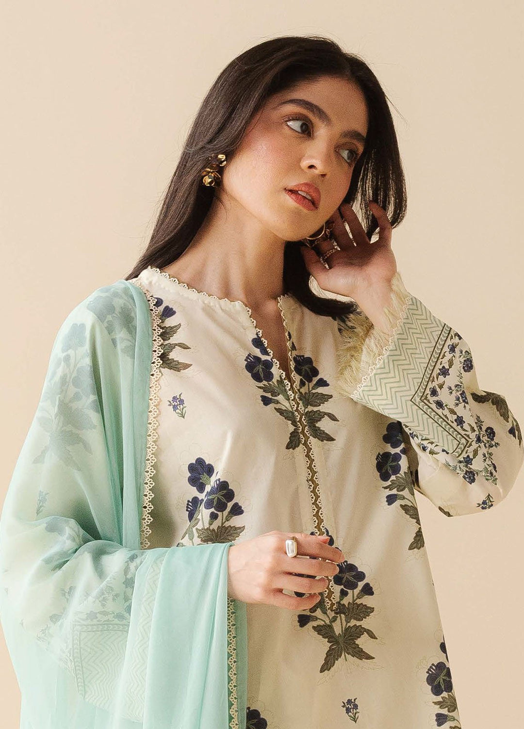 Coco by Zara Shahjahan Printed Lawn Suits Unstitched 3 Piece CZS25PDT Raya 2 B - Summer Collection