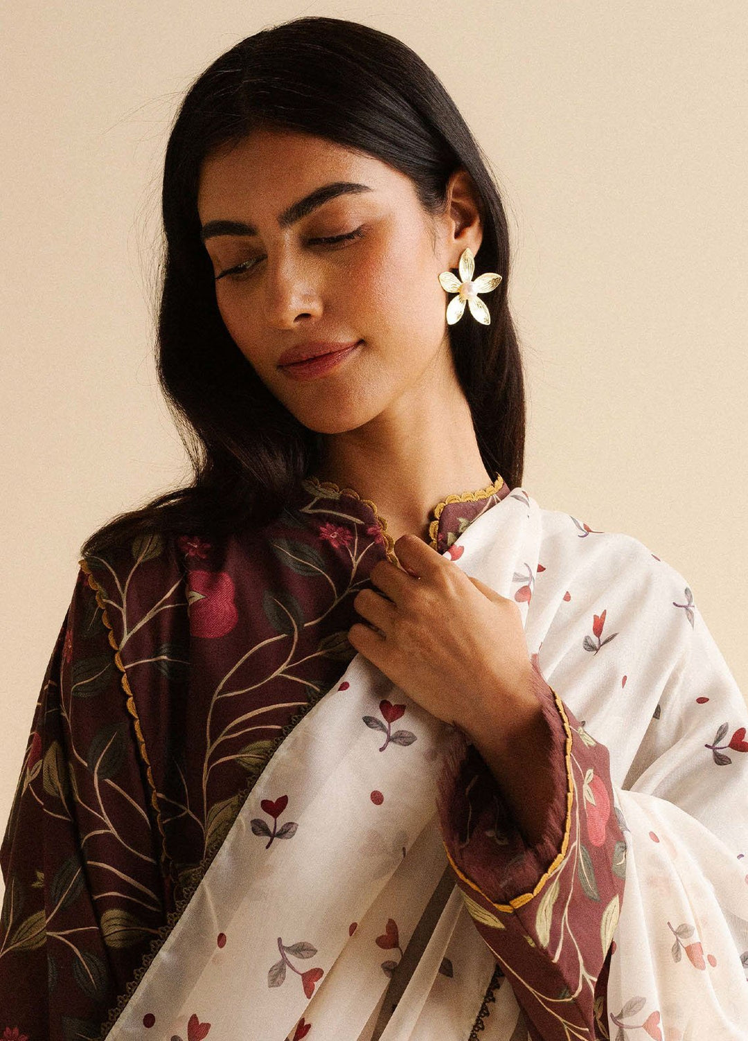 Coco by Zara Shahjahan Printed Lawn Suits Unstitched 3 Piece CZS25PDT Rey 7 A - Summer Collection