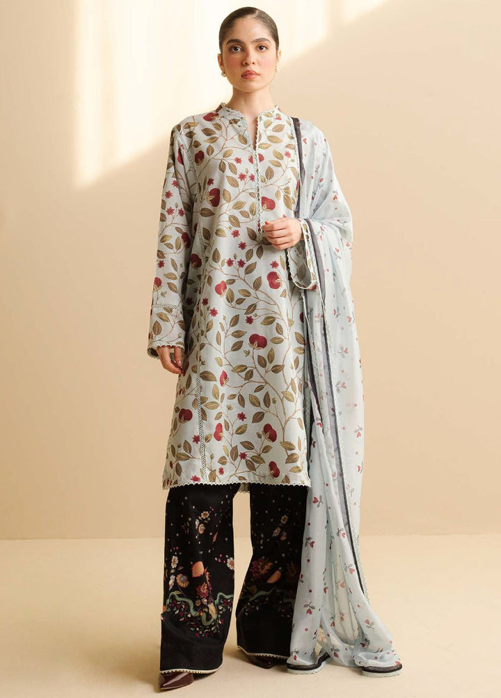 Coco by Zara Shahjahan Printed Lawn Suits Unstitched 3 Piece CZS25PDT Rey 7 B - Summer Collection