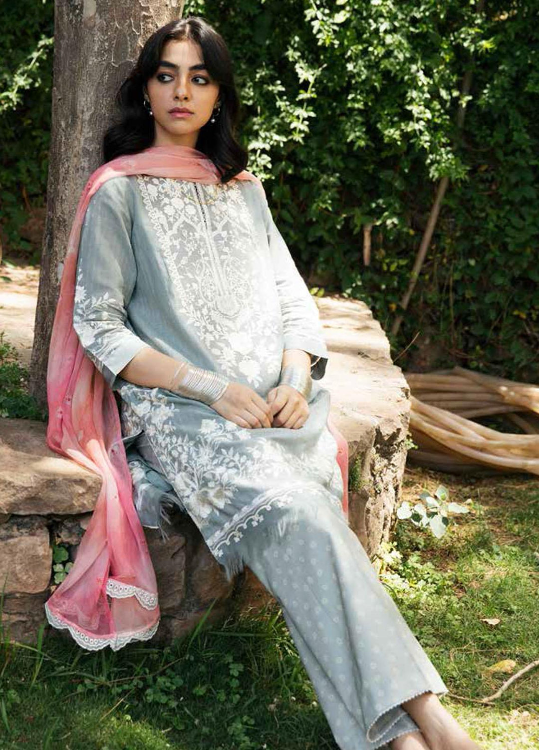 Coco by Zara Shahjahan Embroidered Lawn Suits Unstitched 3 Piece CZS22-S2 4A - Summer Collection