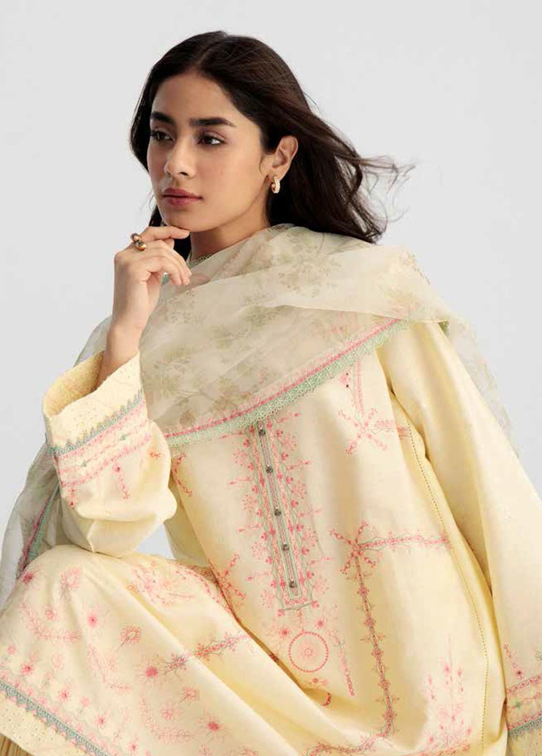 Coco by Zara Shahjahan Embroidered Lawn Suits Unstitched 3 Piece CZS23S 3A - Summer Collection