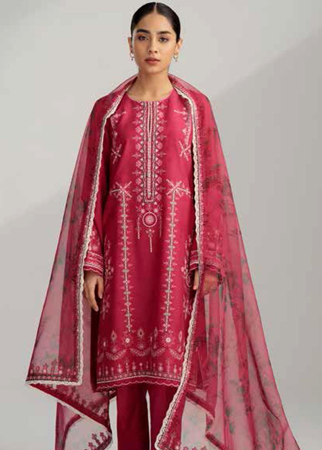 Coco by Zara Shahjahan Embroidered Lawn Suits Unstitched 3 Piece CZS23S 3B - Summer Collection