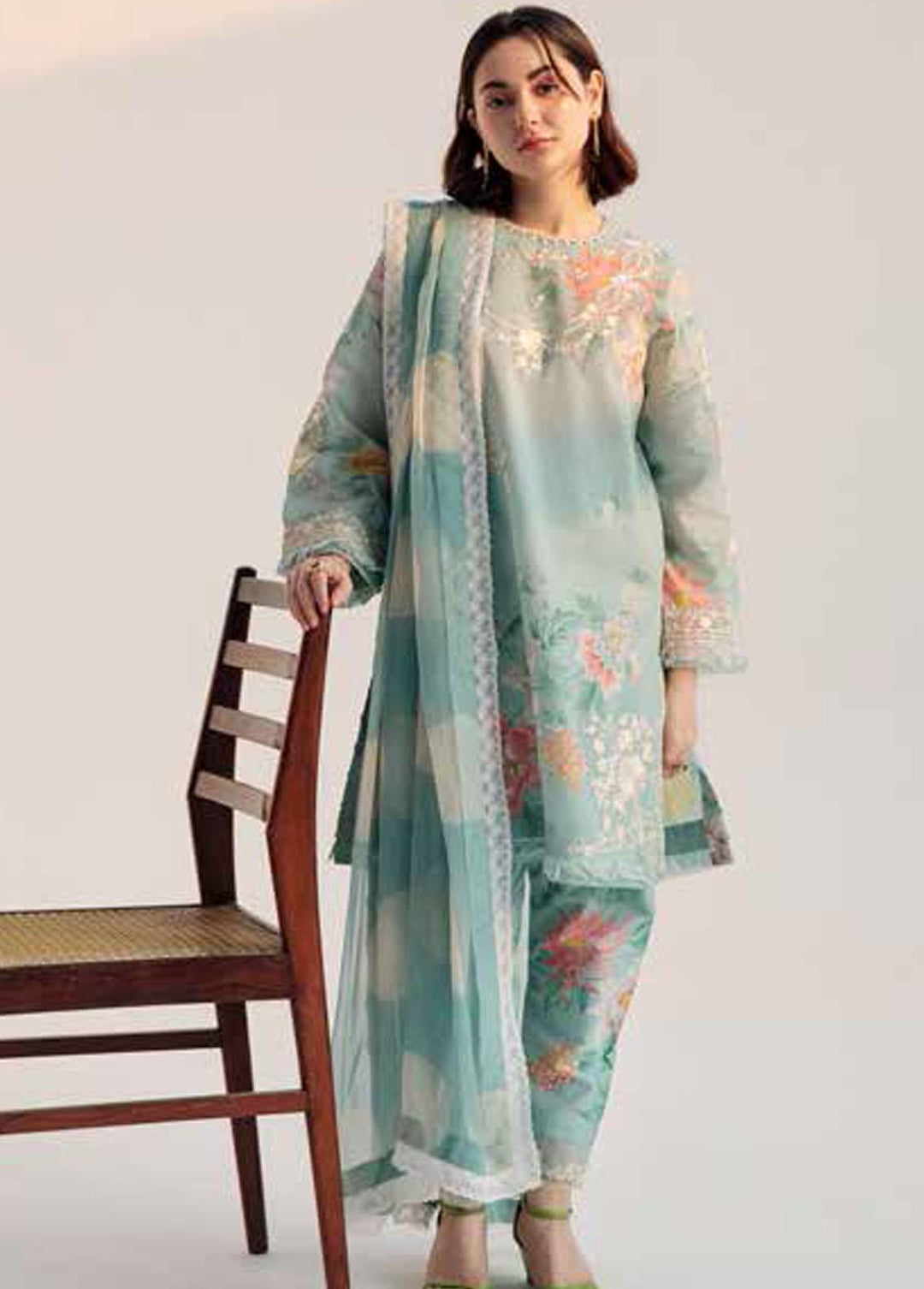 Coco by Zara Shahjahan Embroidered Lawn Suits Unstitched 3 Piece CZS23S 5B - Summer Collection
