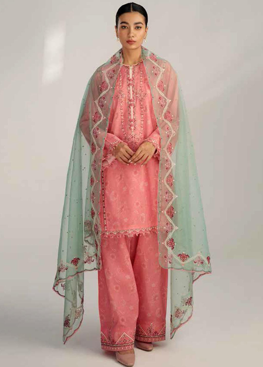 Coco by Zara Shahjahan Embroidered Lawn Suits Unstitched 3 Piece CZS23S 6A - Summer Collection