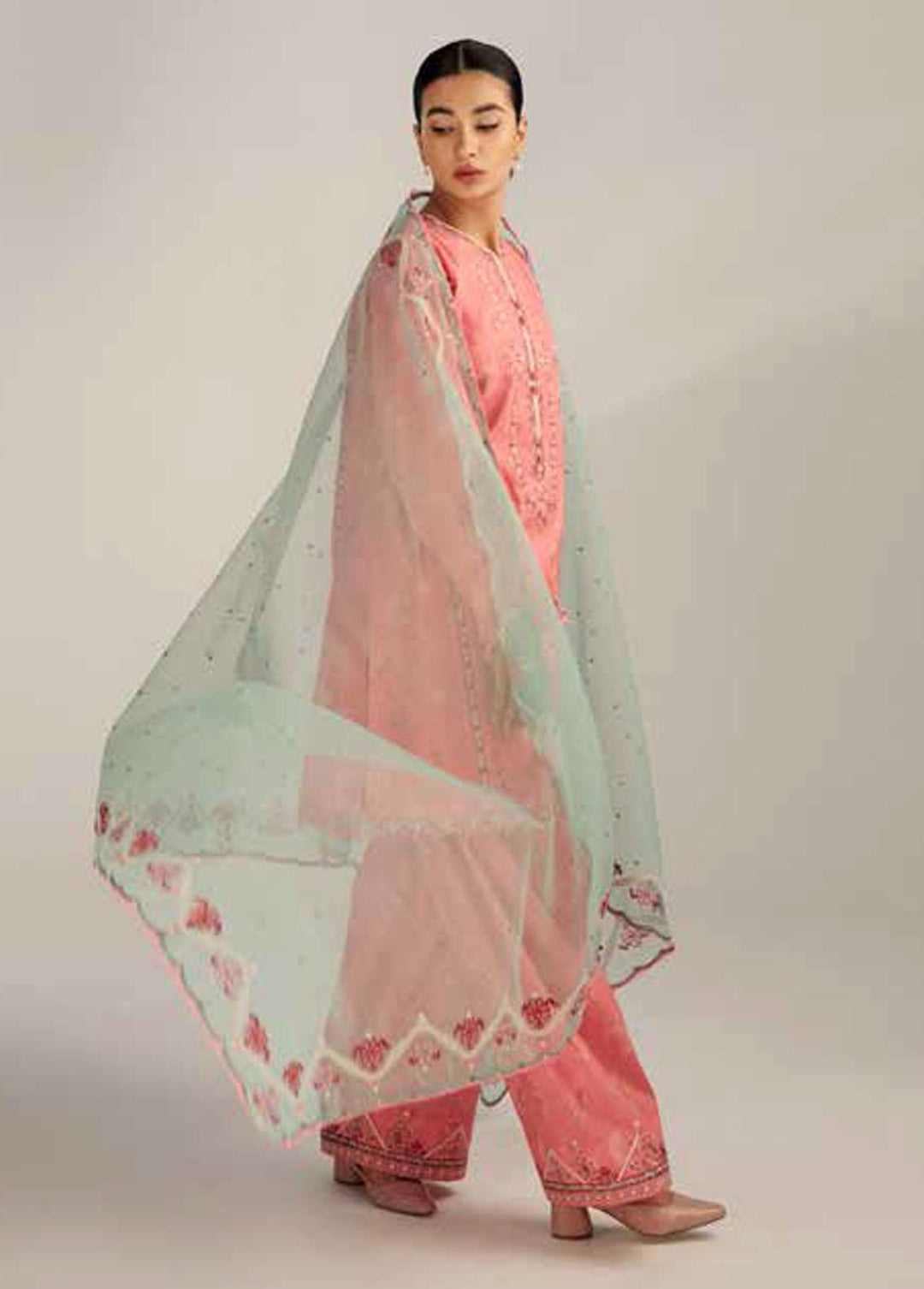 Coco by Zara Shahjahan Embroidered Lawn Suits Unstitched 3 Piece CZS23S 6A - Summer Collection