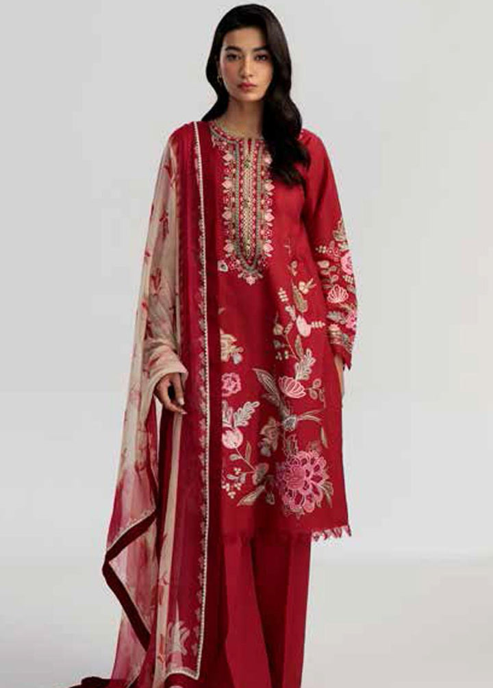 Coco by Zara Shahjahan Embroidered Lawn Suits Unstitched 3 Piece CZS23S 7B - Summer Collection