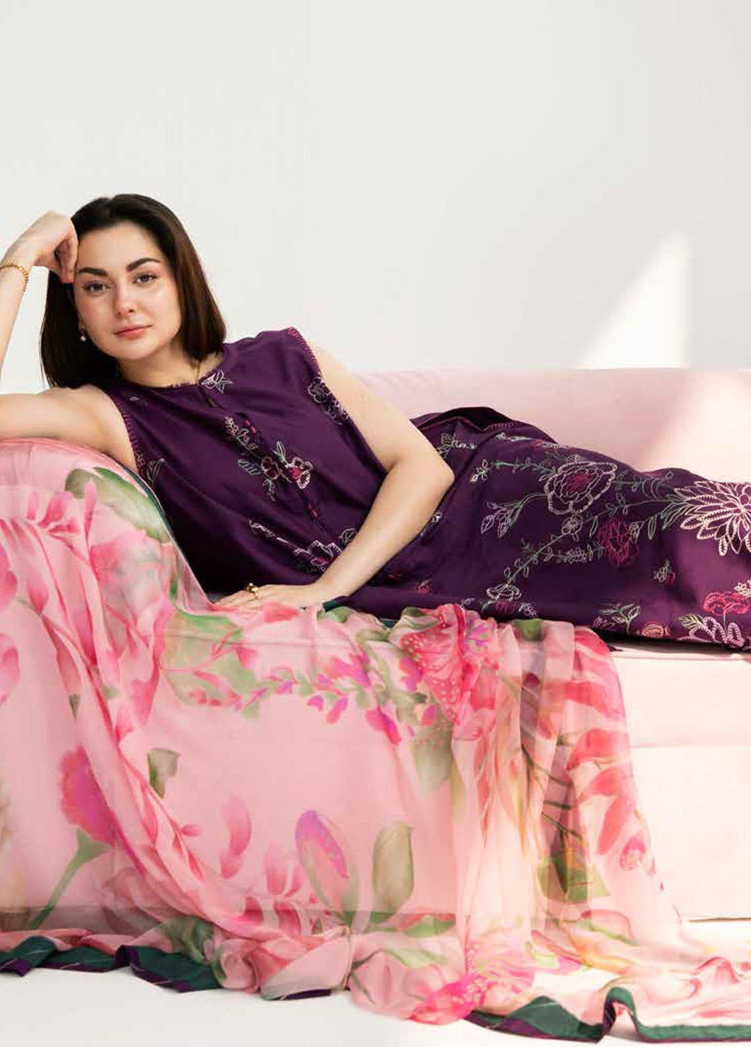 Coco by Zara Shahjahan Embroidered Lawn Suits Unstitched 3 Piece CZS23S 8B - Summer Collection