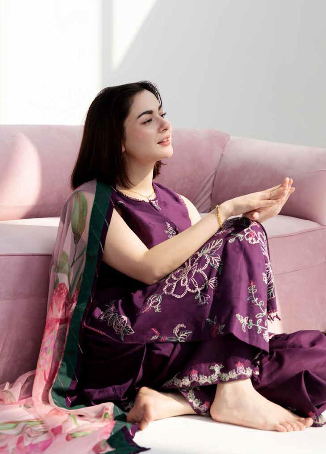 Coco by Zara Shahjahan Embroidered Lawn Suits Unstitched 3 Piece CZS23S 8B - Summer Collection