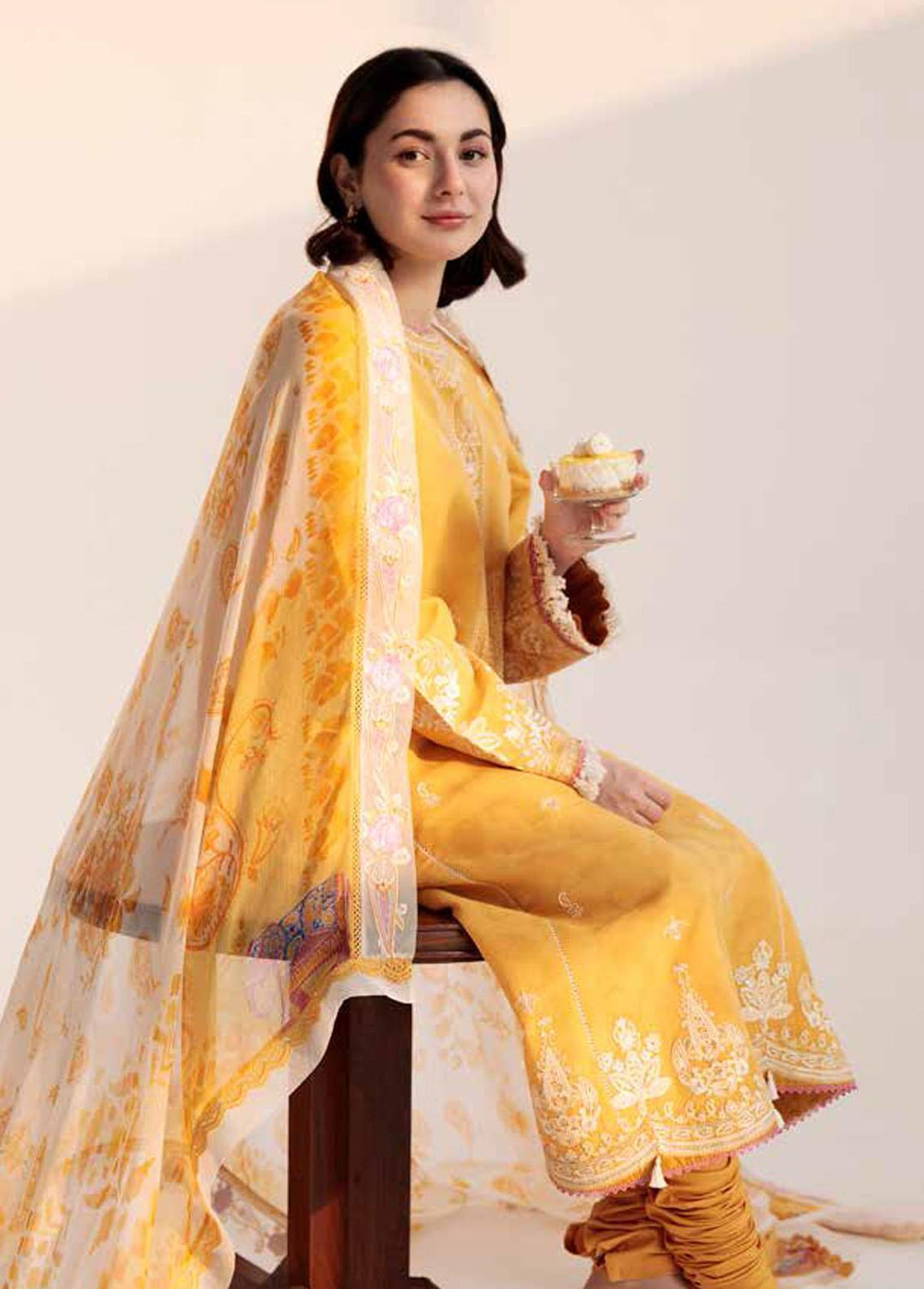 Coco by Zara Shahjahan Embroidered Lawn Suits Unstitched 3 Piece CZS23S 9A - Summer Collection