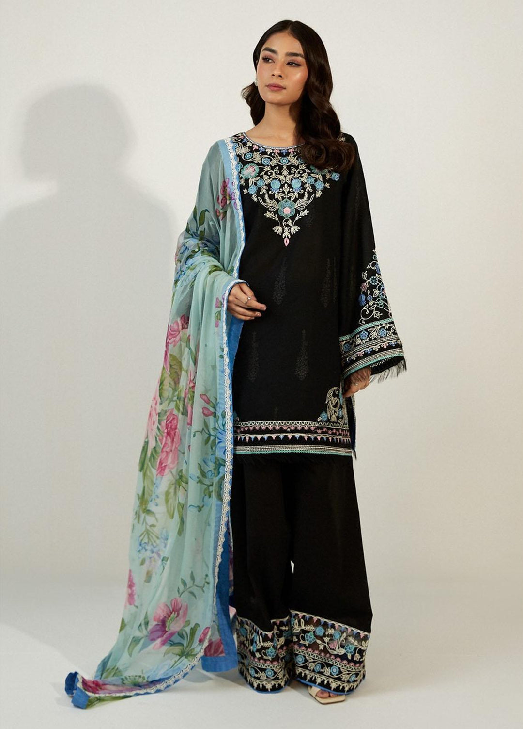 Coco by Zara Shahjahan Embroidered Lawn Suits Unstitched 3 Piece CZS23SL 10A - Summer Collection