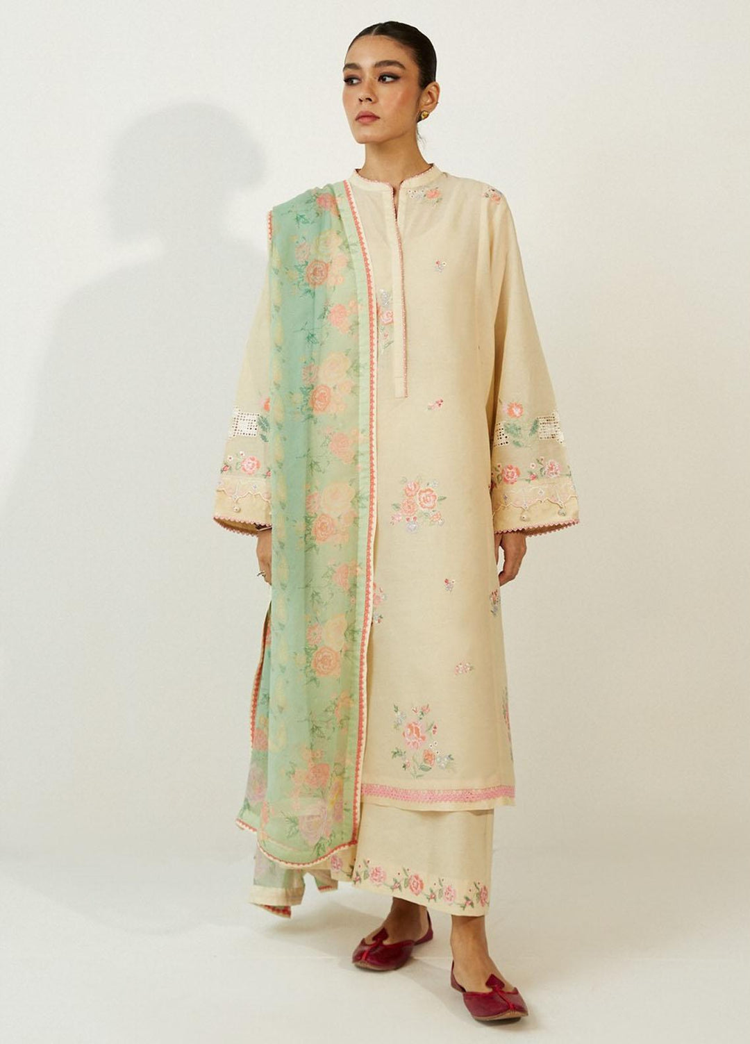 Coco by Zara Shahjahan Embroidered Lawn Suits Unstitched 3 Piece CZS23SL 2A - Summer Collection