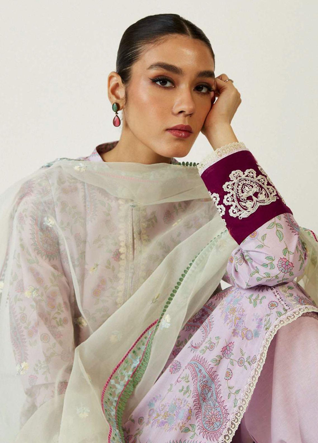 Coco by Zara Shahjahan Embroidered Lawn Suits Unstitched 3 Piece CZS23SL 3A - Summer Collection