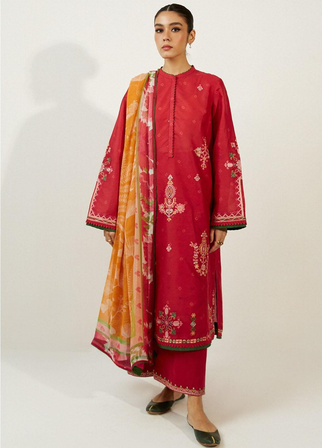 Coco by Zara Shahjahan Embroidered Lawn Suits Unstitched 3 Piece CZS23SL 5A - Summer Collection