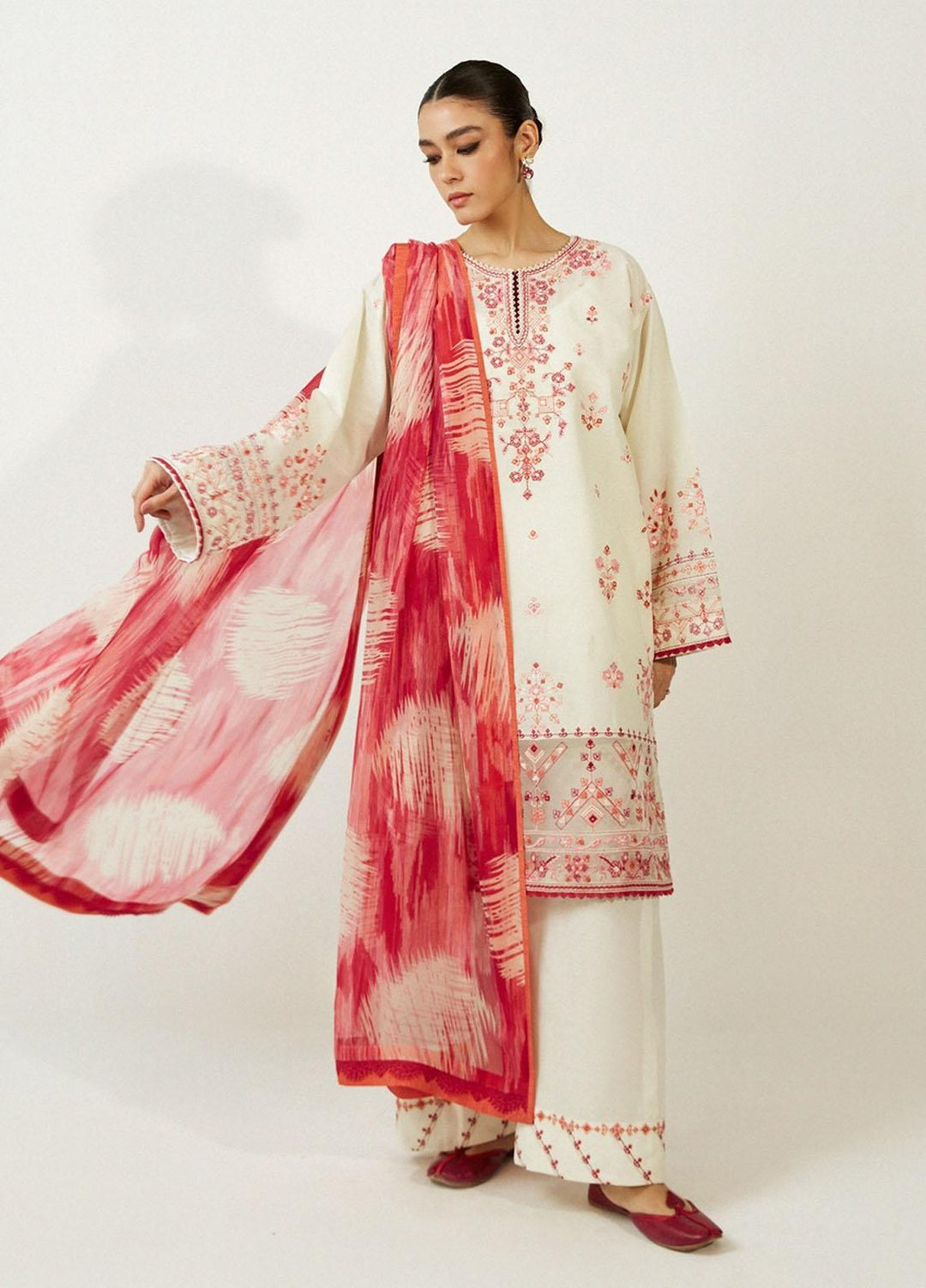 Coco by Zara Shahjahan Embroidered Lawn Suits Unstitched 3 Piece CZS23SL 7A - Summer Collection