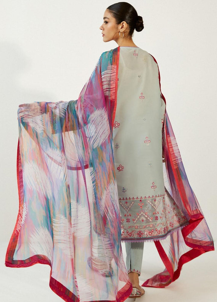 Coco by Zara Shahjahan Embroidered Lawn Suits Unstitched 3 Piece CZS23SL 7B - Summer Collection