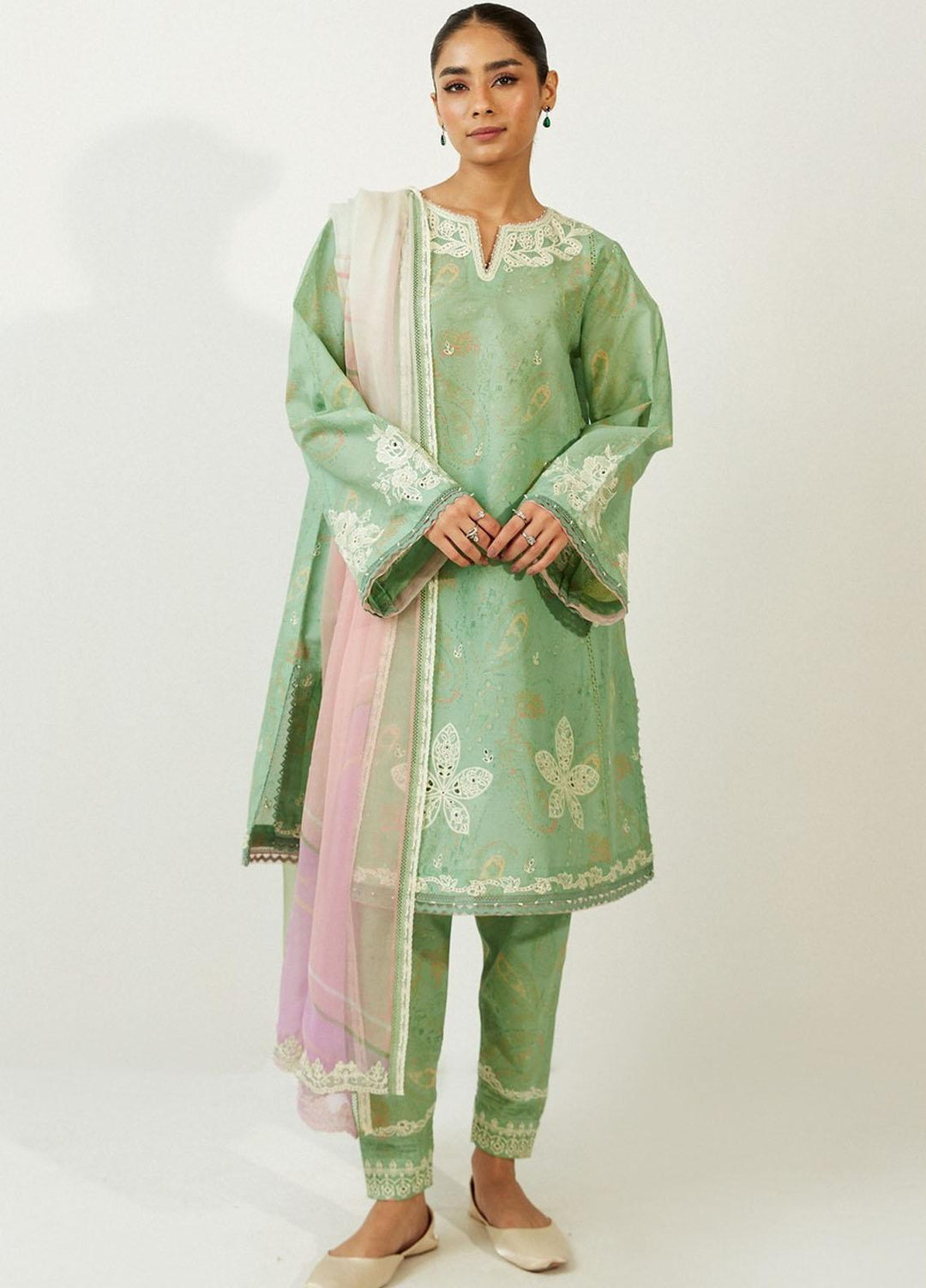 Coco by Zara Shahjahan Embroidered Lawn Suits Unstitched 3 Piece CZS23SL 9A - Summer Collection