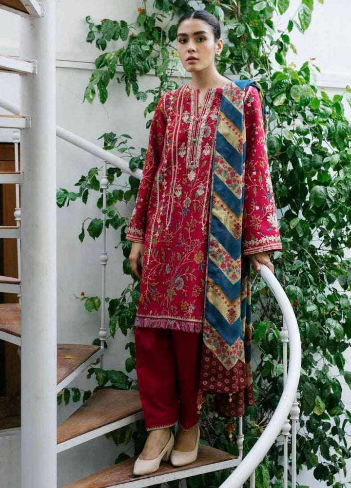 Coco By Zara Shahjahan Embroidered Khaddar Suits Unstitched 3 Piece CZS21UW ZR-01 A - Winter Collection