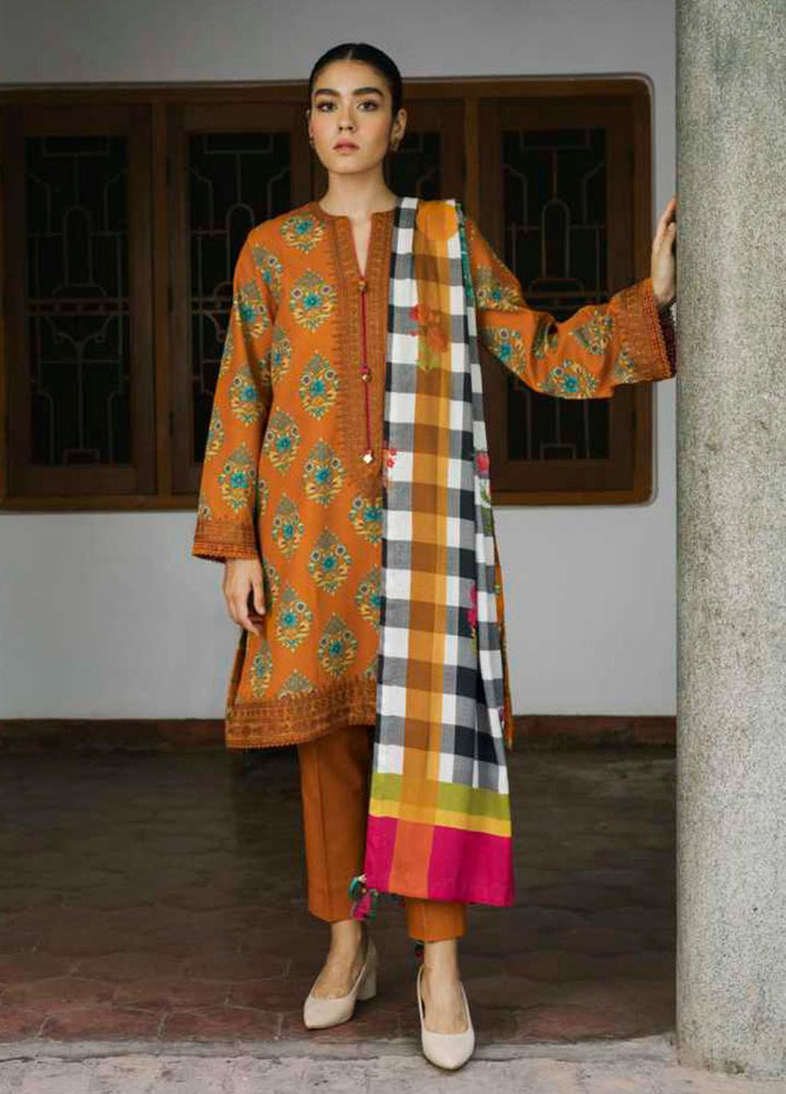 Coco By Zara Shahjahan Embroidered Khaddar Suits Unstitched 3 Piece CZS21UW ZR-03 A - Winter Collection