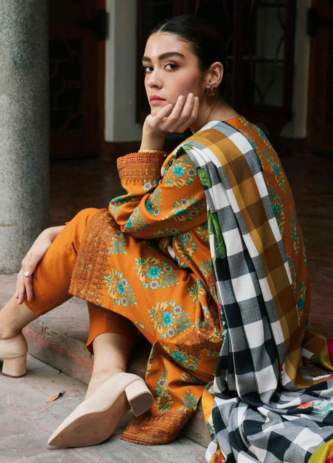 Coco By Zara Shahjahan Embroidered Khaddar Suits Unstitched 3 Piece CZS21UW ZR-03 A - Winter Collection