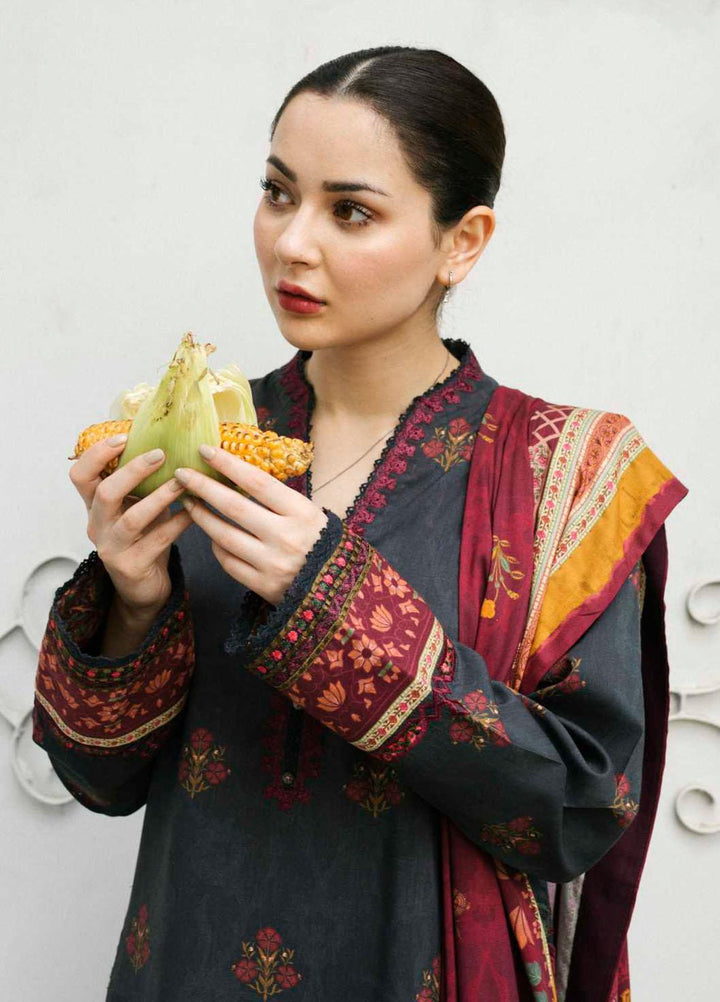 Coco By Zara Shahjahan Embroidered Linen Suits Unstitched 3 Piece CZS21UW ZR-05 A - Winter Collection