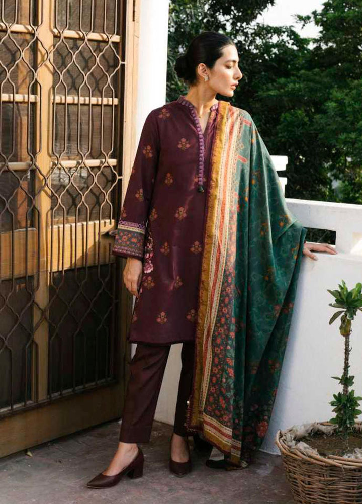 Coco By Zara Shahjahan Embroidered Linen Suits Unstitched 3 Piece CZS21UW ZR-05 B - Winter Collection