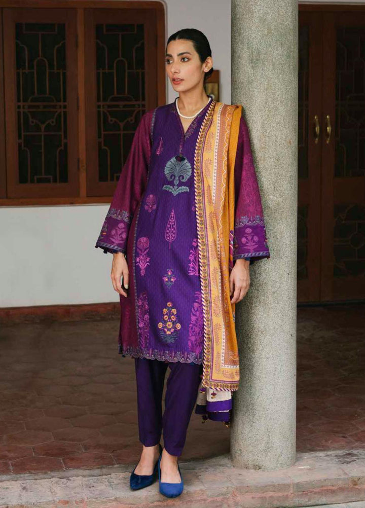 Coco By Zara Shahjahan Embroidered Linen Suits Unstitched 3 Piece CZS21UW ZR-06 A - Winter Collection
