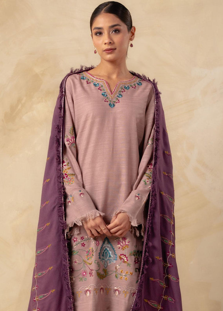 Coco By Zara Shahjahan Embroidered Khaddar Suits Unstitched 3 Piece CZS23W 1A - Winter Collection