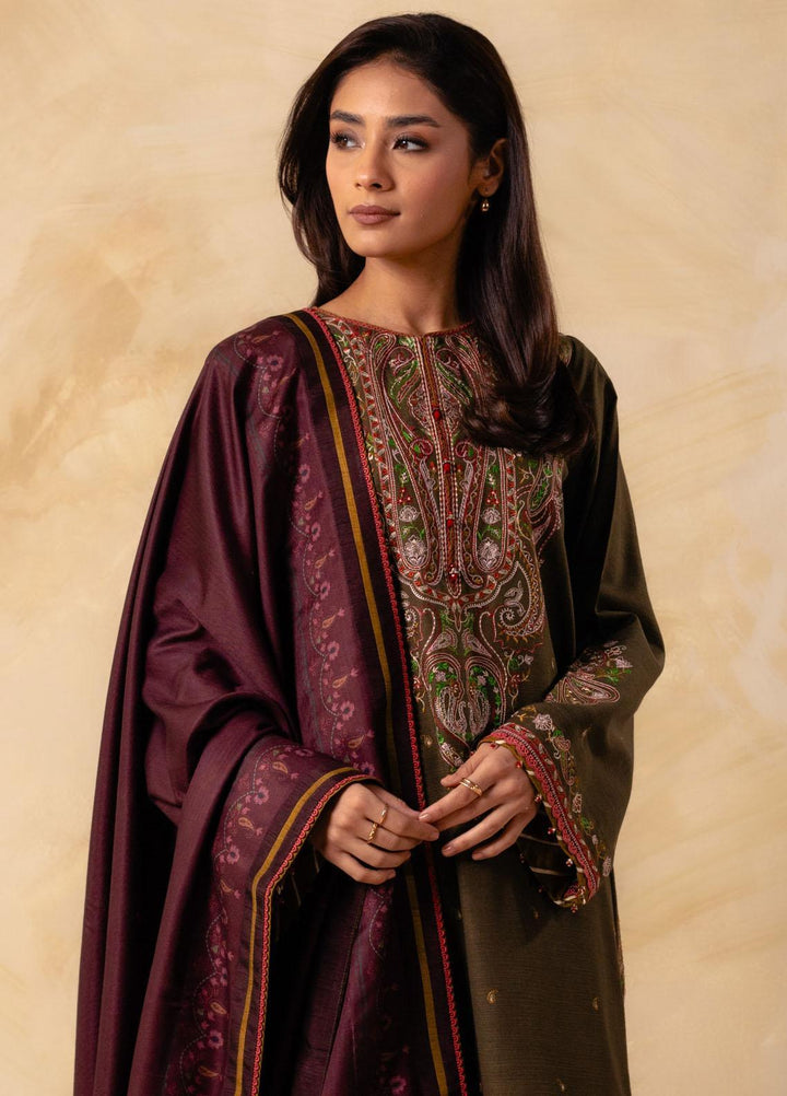 Coco By Zara Shahjahan Embroidered Khaddar Suits Unstitched 3 Piece CZS23W 2A - Winter Collection