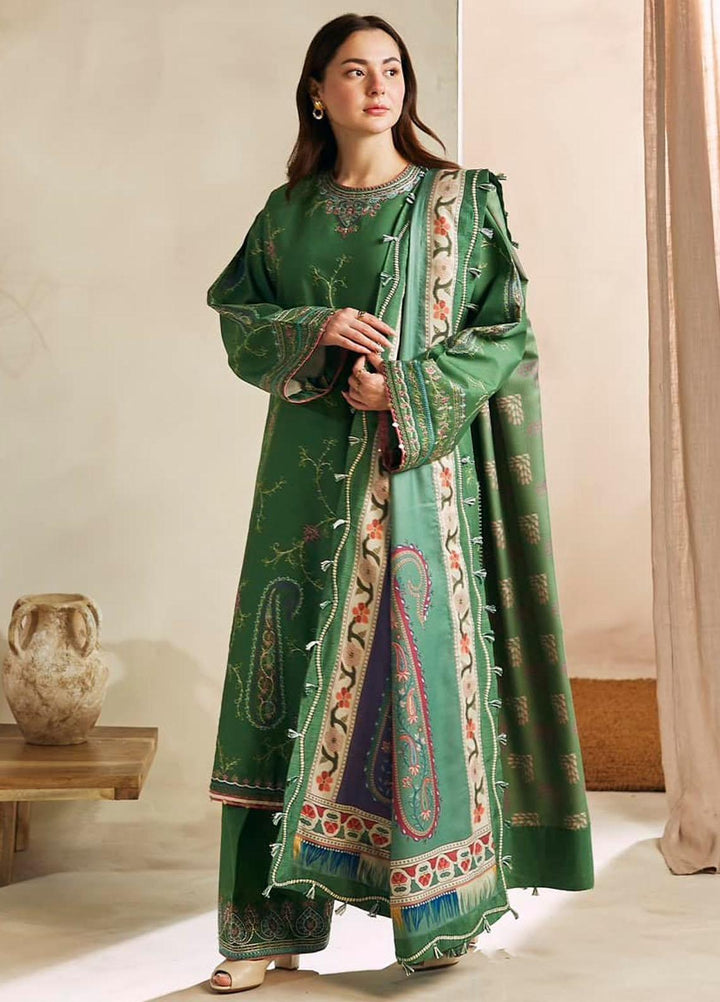 Coco By Zara Shahjahan Embroidered Linen Suits Unstitched 3 Piece CZS23W 3B - Winter Collection