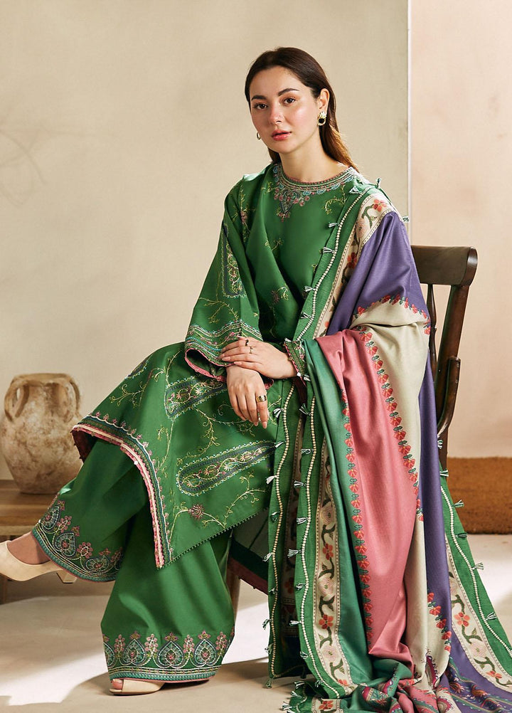 Coco By Zara Shahjahan Embroidered Linen Suits Unstitched 3 Piece CZS23W 3B - Winter Collection