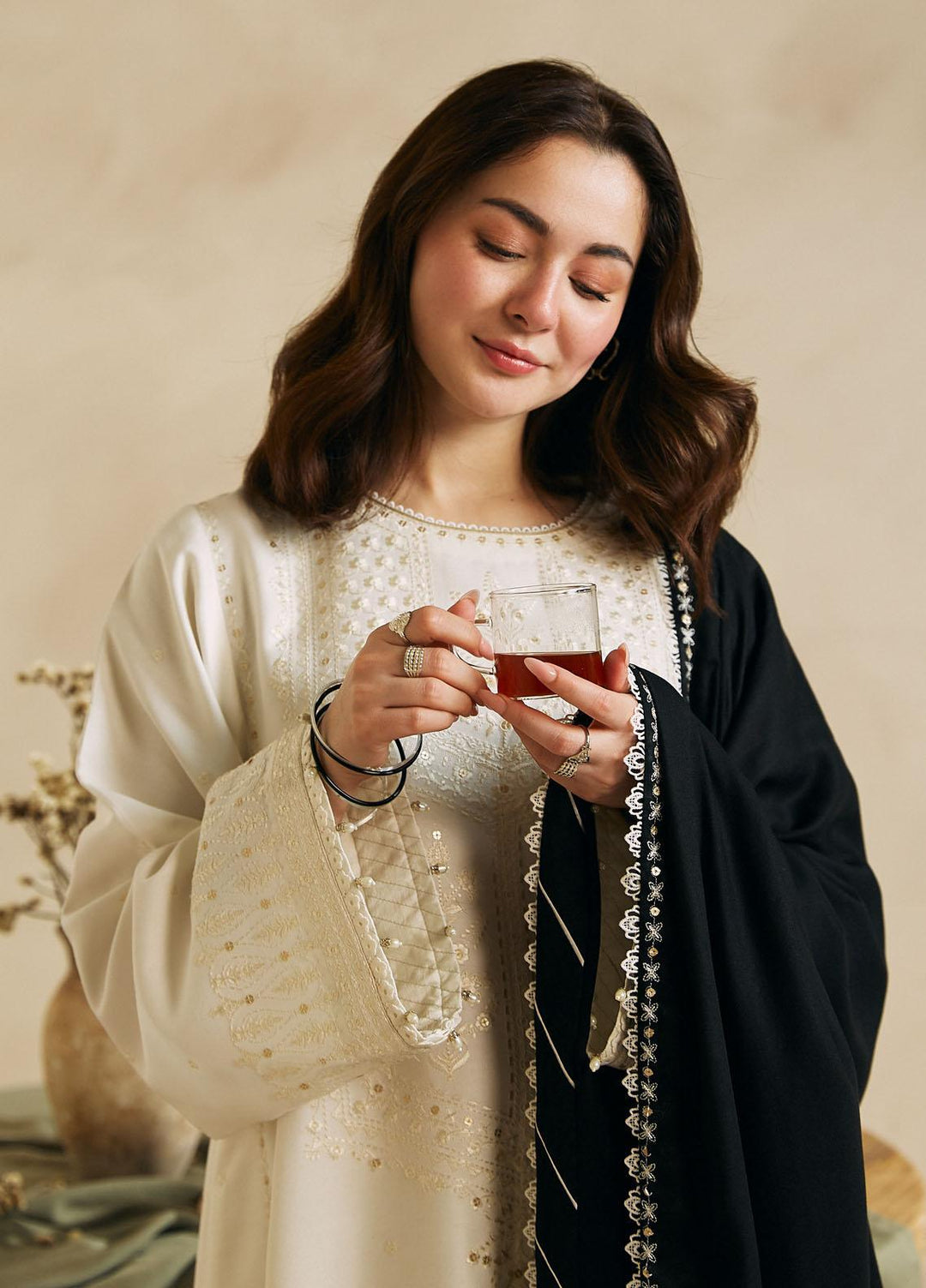 Coco By Zara Shahjahan Embroidered Linen Suits Unstitched 3 Piece CZS23W 4A - Winter Collection