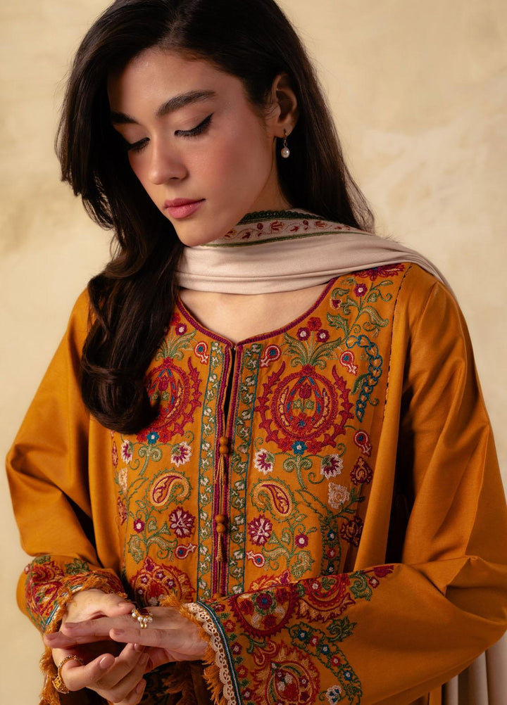 Coco By Zara Shahjahan Embroidered Linen Suits Unstitched 3 Piece CZS23W 5A - Winter Collection