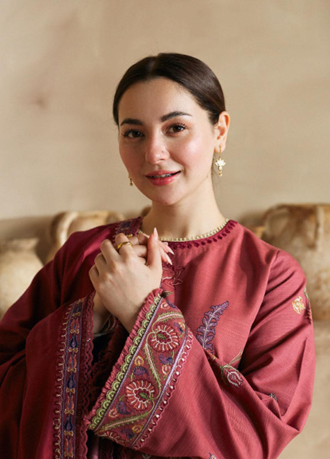 Coco By Zara Shahjahan Embroidered Khaddar Suits Unstitched 3 Piece CZS23W 6A - Winter Collection