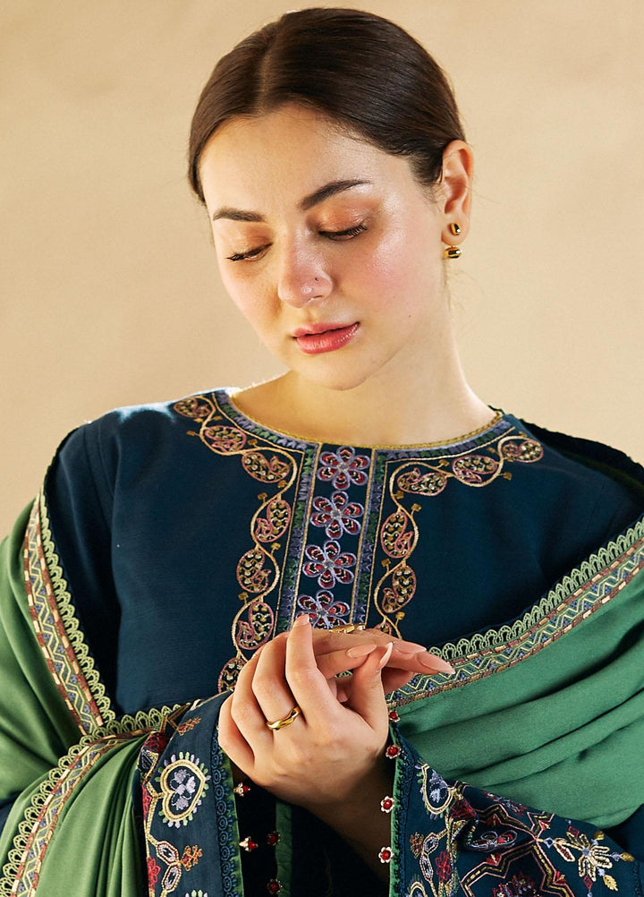 Coco By Zara Shahjahan Embroidered Khaddar Suits Unstitched 3 Piece CZS23W 7B - Winter Collection