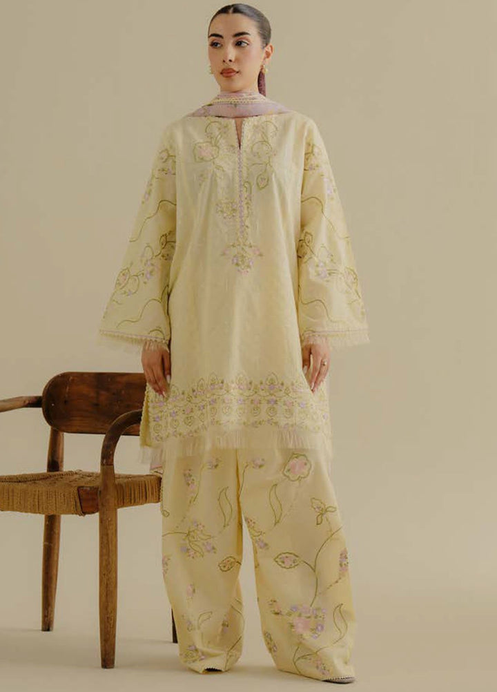 Coco by Zara Shahjahan Embroidered Jacquard Suits Unstitched 3 Piece CZS25LD D-1 A Elva - Summer Collection