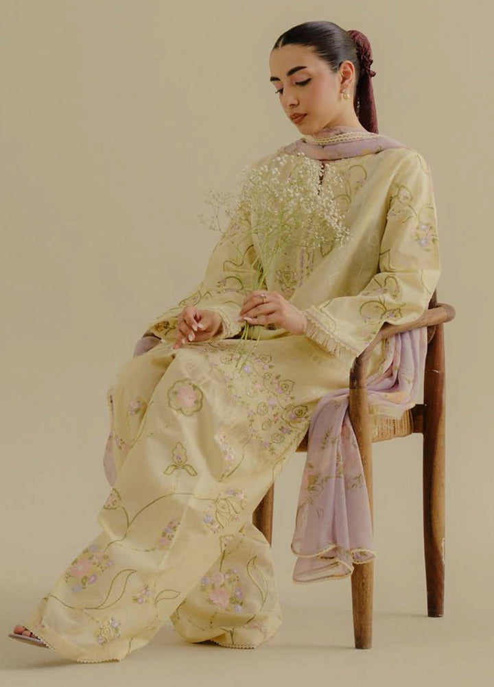 Coco by Zara Shahjahan Embroidered Jacquard Suits Unstitched 3 Piece CZS25LD D-1 A Elva - Summer Collection
