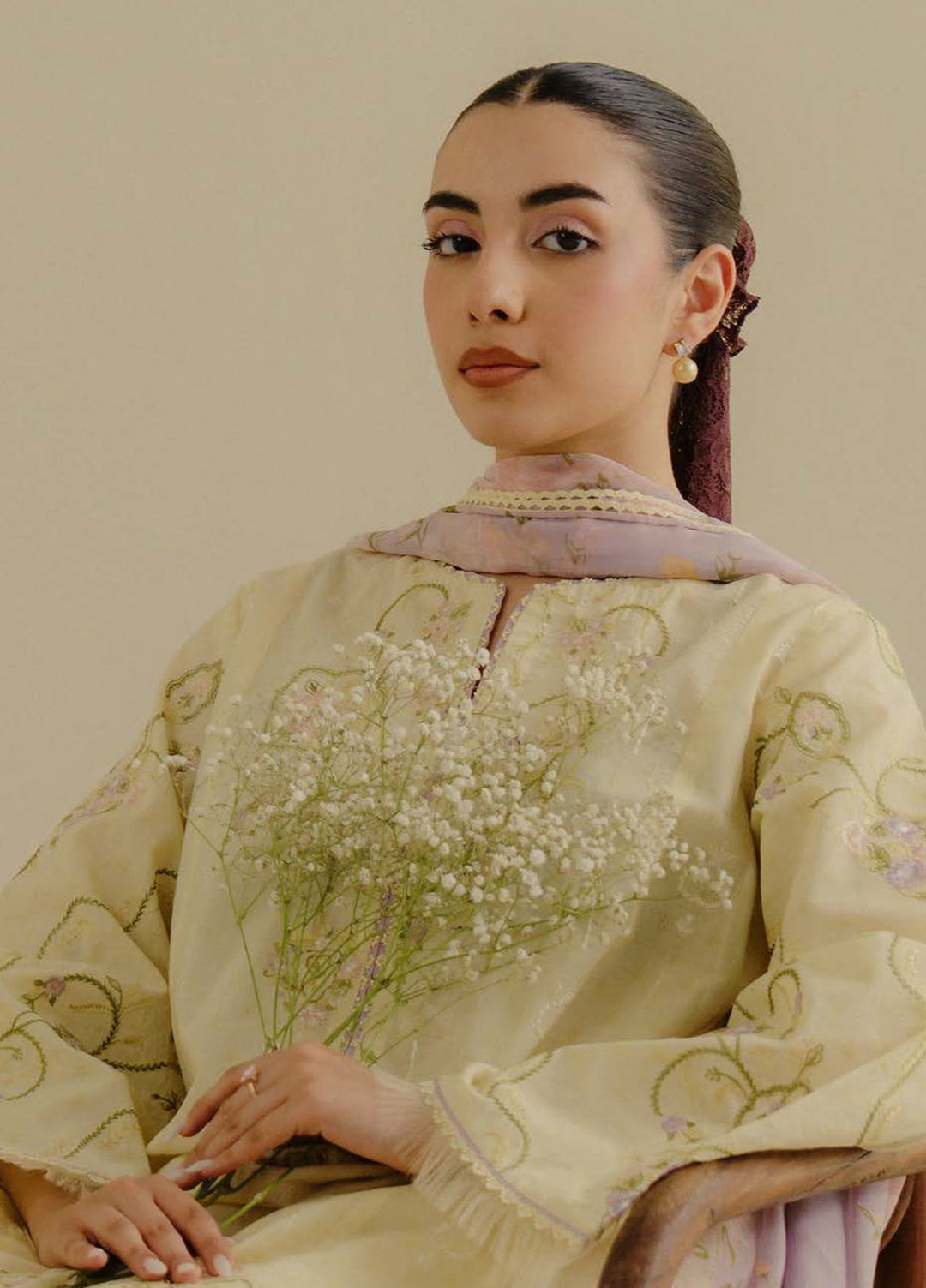 Coco by Zara Shahjahan Embroidered Jacquard Suits Unstitched 3 Piece CZS25LD D-1 A Elva - Summer Collection