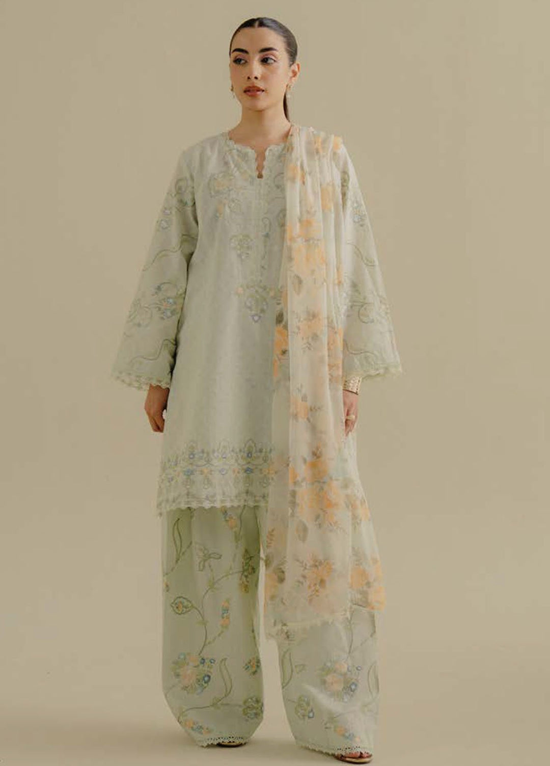 Coco by Zara Shahjahan Embroidered Jacquard Suits Unstitched 3 Piece CZS25LD D-1 B Elva - Summer Collection