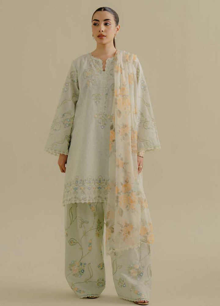 Coco by Zara Shahjahan Embroidered Jacquard Suits Unstitched 3 Piece CZS25LD D-1 B Elva - Summer Collection