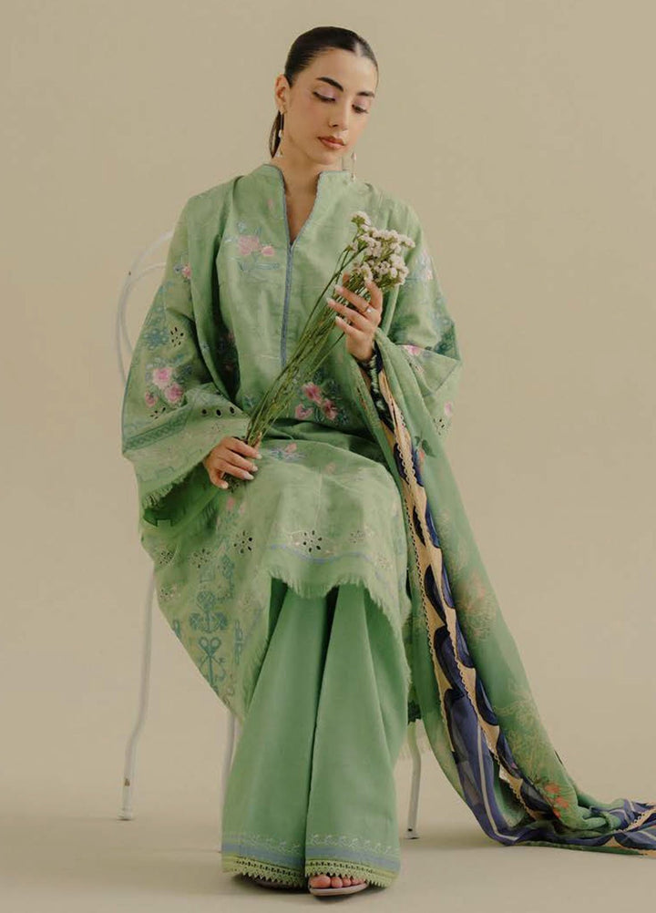 Coco by Zara Shahjahan Embroidered Jacquard Suits Unstitched 3 Piece CZS25LD D-5 A Sufa - Summer Collection