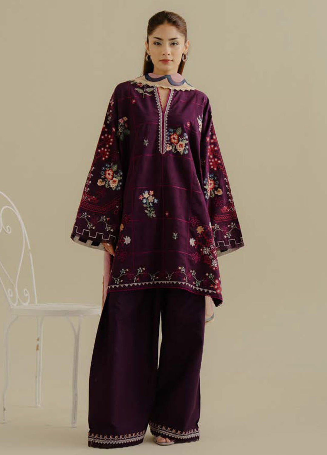 Coco by Zara Shahjahan Embroidered Jacquard Suits Unstitched 3 Piece CZS25LD D-5 B Sufa - Summer Collection