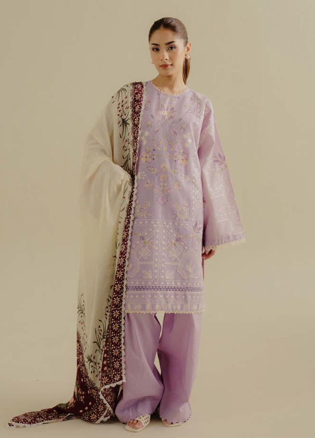 Coco by Zara Shahjahan Embroidered Lawn Suits Unstitched 3 Piece CZS25LD D-10 B Nyssa - Summer Collection