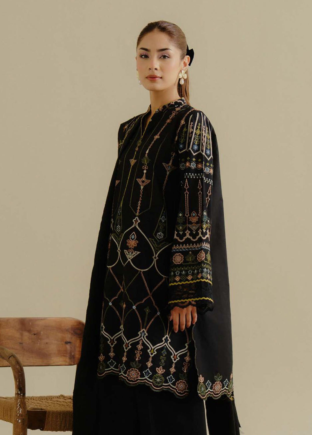 Coco by Zara Shahjahan Embroidered Lawn Suits Unstitched 3 Piece CZS25LD D-2 A Iris - Summer Collection