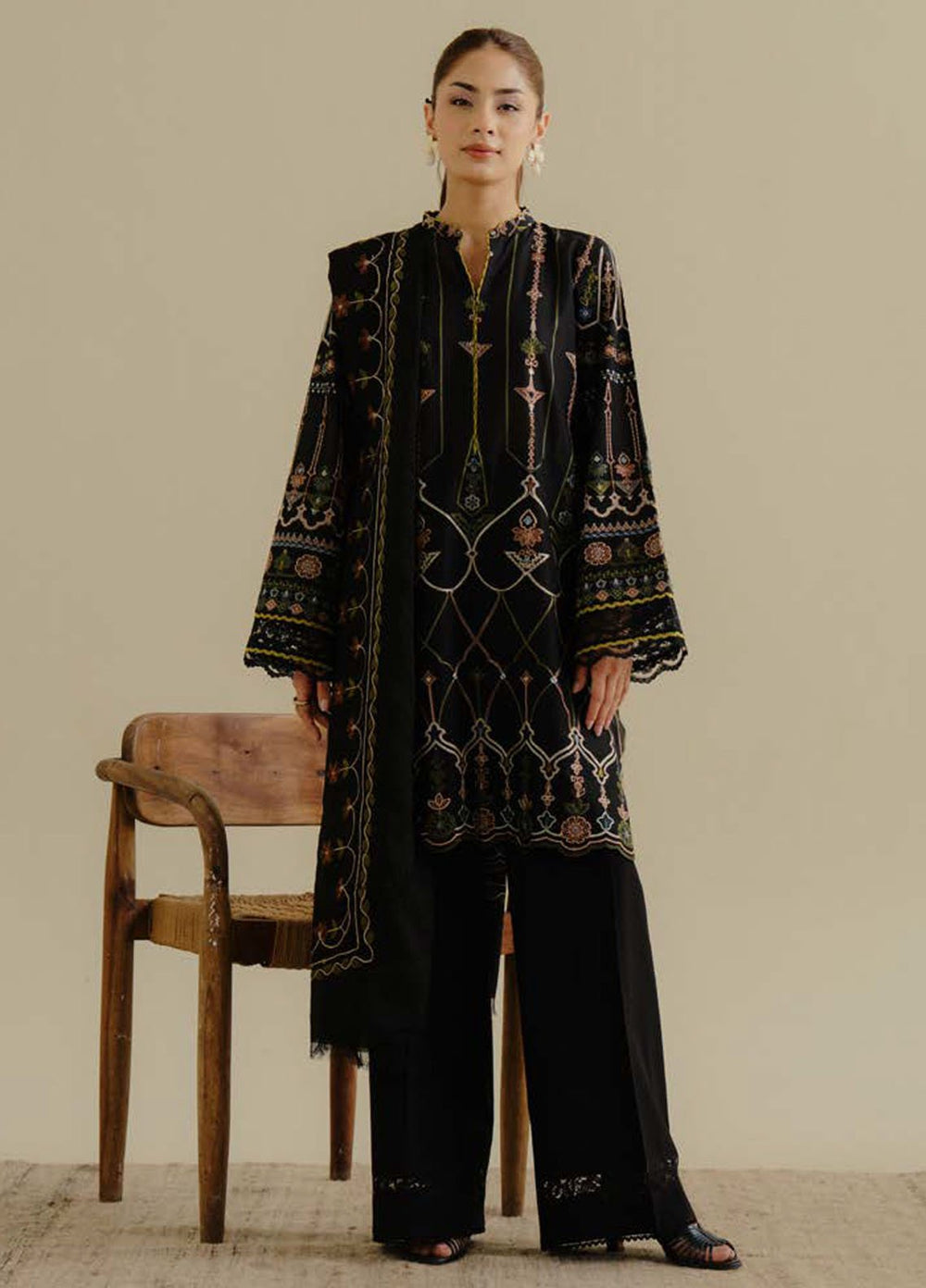 Coco by Zara Shahjahan Embroidered Lawn Suits Unstitched 3 Piece CZS25LD D-2 A Iris - Summer Collection