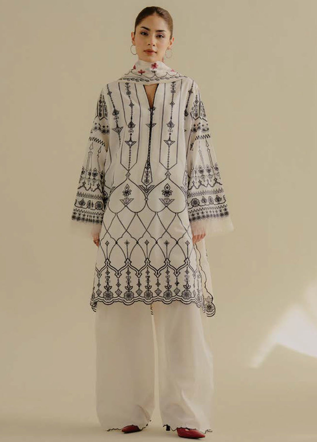 Coco by Zara Shahjahan Embroidered Lawn Suits Unstitched 3 Piece CZS25LD D-2 B Iris - Summer Collection