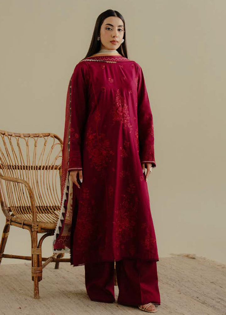 Coco by Zara Shahjahan Embroidered Lawn Suits Unstitched 3 Piece CZS25LD D-3 B Luleh - Summer Collection