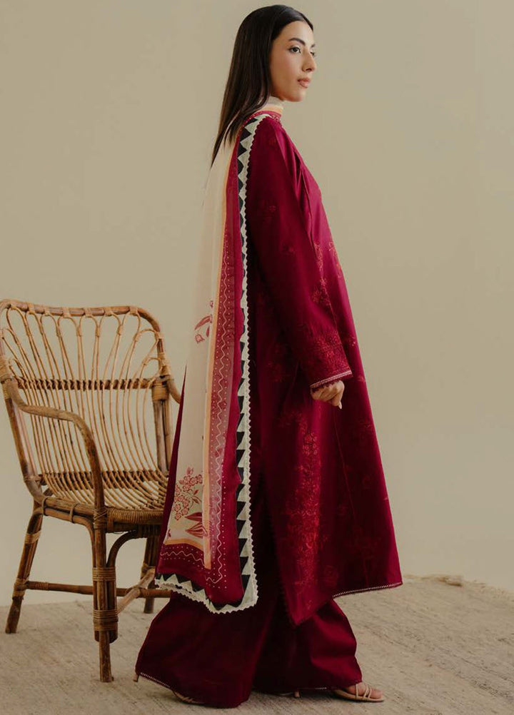 Coco by Zara Shahjahan Embroidered Lawn Suits Unstitched 3 Piece CZS25LD D-3 B Luleh - Summer Collection